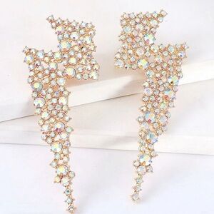 Big lightning bolt earrings